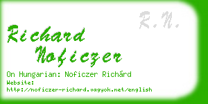richard noficzer business card