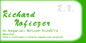 richard noficzer business card